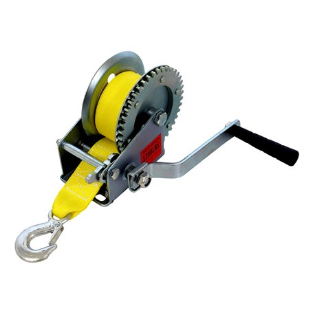 p4U – Treuil de bateau avec sangle – environ 600 kg – Sangle de 6 m – Treuil manuel – Pour atelier