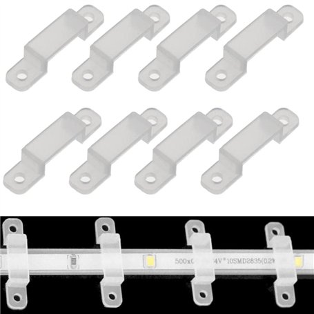 Trade-Shop Lot de 50 clips de fixation murale pour bande LED