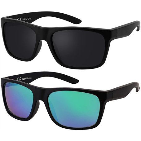 La Optica B.L.M. Lunettes de soleil UV400 pour homme - Lot de 1/2