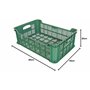 BURI Lot de 5 caisses de rangement empilables et robustes en plastique 60 x 40 x 20 cm Vert