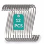 Praknu 12 Crochets Plats en Forme de S en Acier Inoxydable - 8cm - Charge jusqu'à 25kg - Crochet de Suspension pour Cuisine