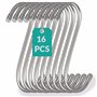Praknu 16 Crochets en Forme de S en Acier Inox - 12cm - Charge jusqu'à 25kg - Crochet de Suspension Multifonctionnel