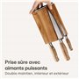 Praknu Bloc Couteaux Magnétique - 360° Rotatif Sans Couteaux FSC® Bois d'Acacia avec Espace pour Ustensiles de Cuisine - Aimant 