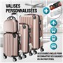 MONZANA® Set de 4 Valises Rose Doré avec Vanity-Case M/L/XL pèse-Bagages Cadenas Inclus Bagage Trolley à roulettes Voyage