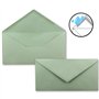 Lot de 25 enveloppes à lettre - Eucalyptus (vert) - DIN long - 110 x 220 mm (11 x 22 cm) - Fermeture humide sans fenêtre - Idéal