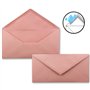 FarbenFroh - Lot de 50 enveloppes à lettre - Vieux rose (rose) - DIN long - 110 x 220 mm (11 x 22 cm) - Fermeture humide sans fe