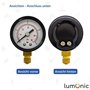 Lumonic I Manomètre 0-16bar I 1/8 Douanes I Classe 2,5 I Raccord en bas I Diamètre 40mm I Manomètre I pour l'air comprimé et l'e