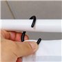 Anneaux pour Rideaux de Douche, 24 pièces, en Noir, Taille 46 x 29 mm, Anneaux de Douche en Plastique Robuste, Attache de Assez