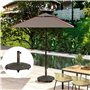 Outsunny Pied de parasol en béton avec roulette, support de parasol rond, poids de parasol, support pour parasol de 34/38/48 mm 