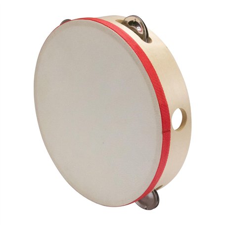 Tambourin à main en bois - Instrument de musique pour enfants - Diamètre : 20 cm - En bois avec 5 grelots - 3833