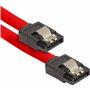 POPPSTAR Lot de câbles Sata (connecteur droit), 4x 0,5m câble de données Sata 3, rouge + 20cm câble adaptateur répartiteur d'ali