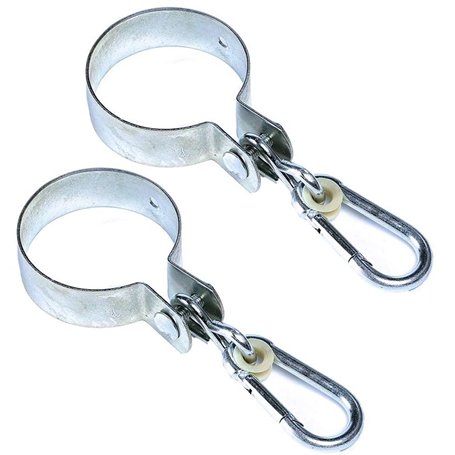 Lot 2 Crochets Ronds Ø 10 cm avec Mousqueton Fixation balancoire portique