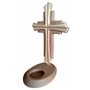 Kaltner Präsente Idée cadeau – Croix crucifix en bois de hêtre véritable avec bougie chauffe-plat 25 cm moderne