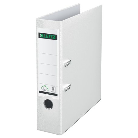 Leitz - 10105001 - Classeur à levier en carton - Format A4 - 600 feuilles - Etiquette 190 mm - Lot de 1 - Blanc