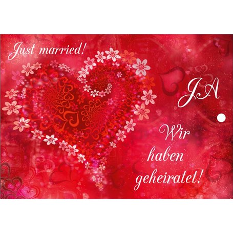 Edition Colibri Lot de 55 cartes postales élégantes pour lâcher de ballons de mariage/ballons avec cœur rouge – Respectueux de l