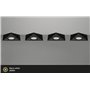 TRANGO 6740-45 Lot de 4 éclairage d'armoire de cuisine noir mat *COOK* encastrable - spot encastré avec module LED 4x 4,8 watts 