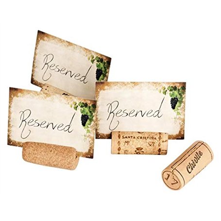 Kork-Deko Tente de table réservée | 20 bouchons en liège naturel usagés + 40 cartes | Idéal pour restaurant