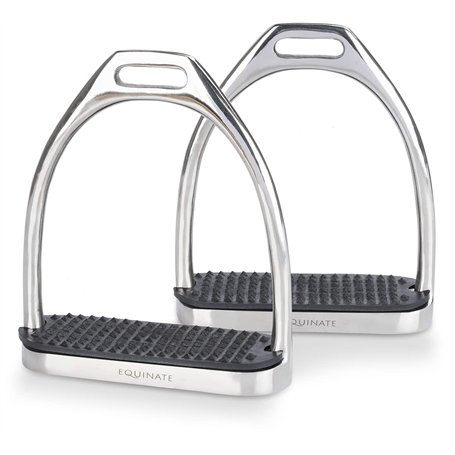 Equinate Luna Lot de 2 étriers en acier inoxydable 12 cm avec surface antidérapante en caoutchouc pour adultes et enfants