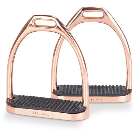 Equinate Luna Lot de 2 étriers 10 cm en or rose – Avec surface antidérapante en caoutchouc – Pour adultes et enfants