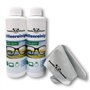 Pandacleaner - Kit de recharge de 500 ml de nettoyant pour lunettes - 2 x 250 ml - Avec chiffon de nettoyage pour lunettes - San