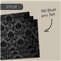 younikat 100 Sets de Table avec Ornement Noir | DIN A3 Rectangle I sous-Mains napperon Papier décoration Modern Usage Unique | M