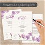 Papier à lettres à fleurs I 50 feuilles de papier vintage à motifs en DIN A4 I tulipe printemps I en beige violet I invitation a