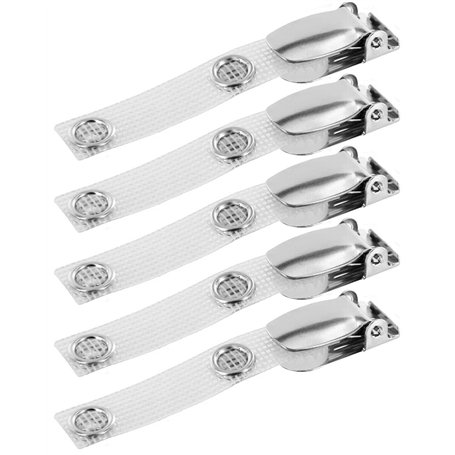 Lot de 5 clips de fixation pour badges pivotants résistants – porte-badge pour cartes de crédit (renforcé en tissu)