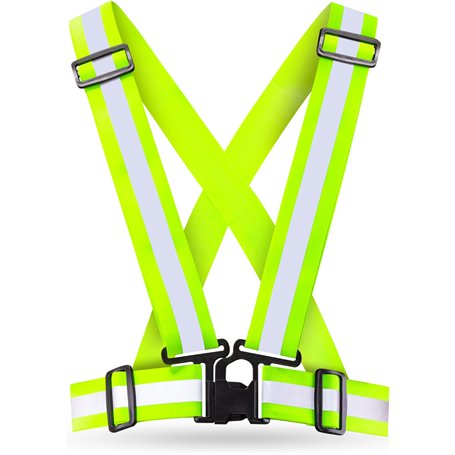 AVANA Gilet réfléchissant de sécurité réglable Gilet de sécurité léger Haute visibilité Jogging Vélo Randonnée Course Moto Adult