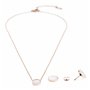 Happiness Boutique Parure de bijoux 2 pièces en or rose pour femme | Petites boucles d'oreilles à tige et collier délicat, Acier