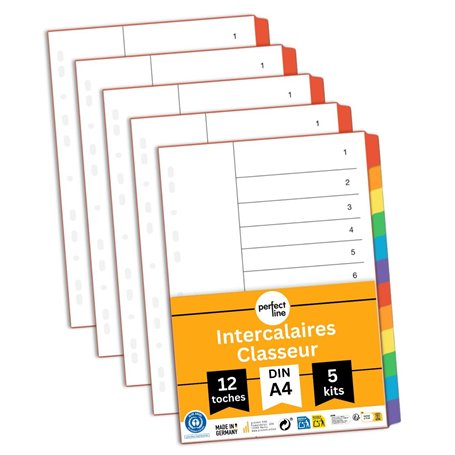Perfect Line Intercalaires Classeur A4 DIN-A4