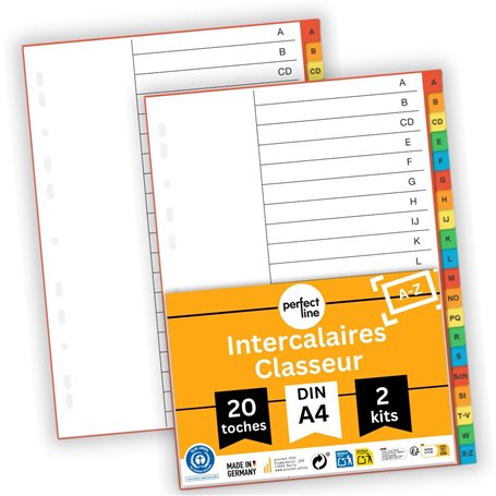 perfect line Intercalaires classeur A-Z DIN-A4