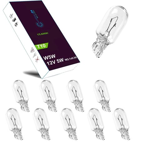 LIGHTWORLD24 10 x W5W T10 12V 5W Lampe de position