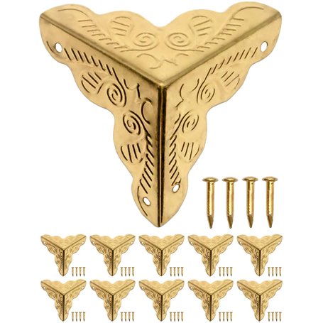FUXXER - Lot de 10 coins de meubles antiques - Coins de protection d'angle - Protection des coins - Raccords pour boîtes