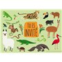 Edition Colibri 10 Cartes d‘invitation ANIMAUX de la JUNGLE en Français pour un anniversaire d‘enfant ou pour une fête au du zoo