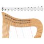 Classic Cantabile Harpe celtique 12 cordes - Harpe instrument de musique en bois de frêne - Avec 2 clés d'accord et sac