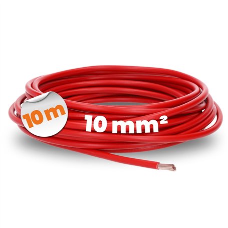 Lapp 4520045 H07V-K 10 mm² Rouge I Câble de câblage I Câble flexible I Fil simple en PVC I Toron 10 mm² I Câblage