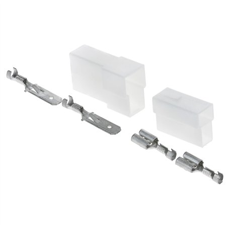 Kalitec KALI-2502B Fastin-Faston Kit 2 broches avec boîtier de cosses enfichables plates et fiches plates I Prise allume-cigare