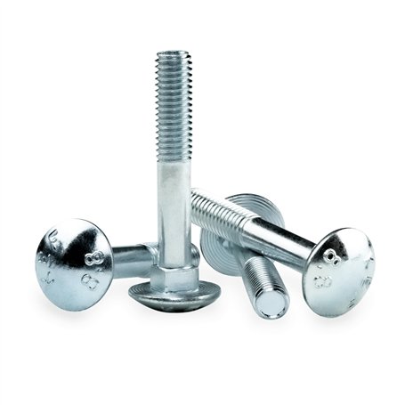 Lot de 20 vis de carrosserie avec collet carré M8 x 50 - Inoxydable - Vis à tête bombée - Vis à tête bombée - Vis à tête bombée