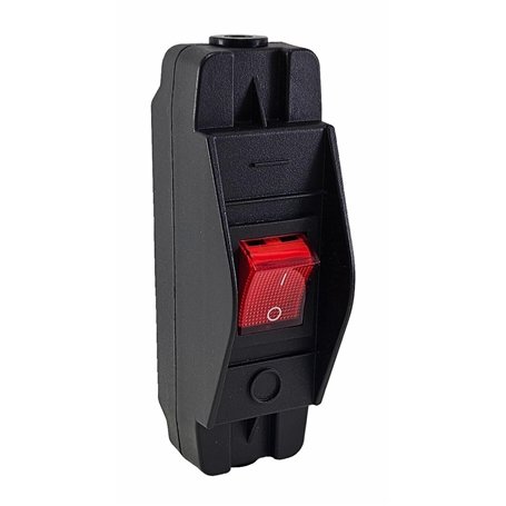 Interrupteur à cordon noir - Interrupteur marche arret - Boîtier robuste avec interrupteur à bascule interchangeable - 16 A 250