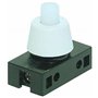 Interrupteur à pression encastrable avec contacts à vis pour lampes et appareils 250 V 2 A Blanc