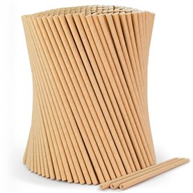 wisefood Lot de 100 pailles marron