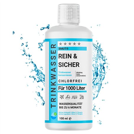 1 x 100 ml de traitement de l'eau potable pour 1000 litres - Empêche les germes - Pur et sûr - Pour caravane