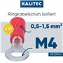 5-1 mm² I Partiellement isolées M4 rouge I Cuivre I Col en PVC I pour connecter des c
