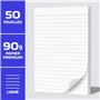 Fantastino® Bloc-Note A5 Ligné - 5 Pièces, 250 Feuilles (50 par Bloc) Papier Premium 90 g/m². Petit bloc de feuilles lignées, mi