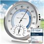 MAVORI® Hygromètre 2 en 1 analogique et thermomètre d'intérieur en acier inoxydable Hygromètre analogique et thermomètre analogi