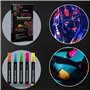 Marqueurs Textile Fluorescents | Feutres Textile Fluo | Couleurs UV brillent sous une lampe UV | Pour Tshirt, Habits Bébé, Chaus