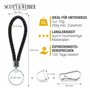 Scott & Webber® - Porte-clés en cuir tressé avec anneau en acier inoxydable, mousqueton et fermeture à vis, idéal pour les clés 