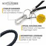 Scott & Webber® - Porte-clés en cuir tressé avec anneau en acier inoxydable, mousqueton et fermeture à vis, idéal pour les clés 
