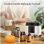 Amoyeric Fabrication de Bougies - Pot de Cire - Affichage LED de la température - pour Adultes débutants - Cire de soja - Prise