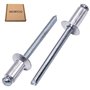 SKIR'CO (50 pièces) Rivets aveugles à tête fraisée en aluminium 4.8 x 10 mm Mandrin en acier Rivets pop